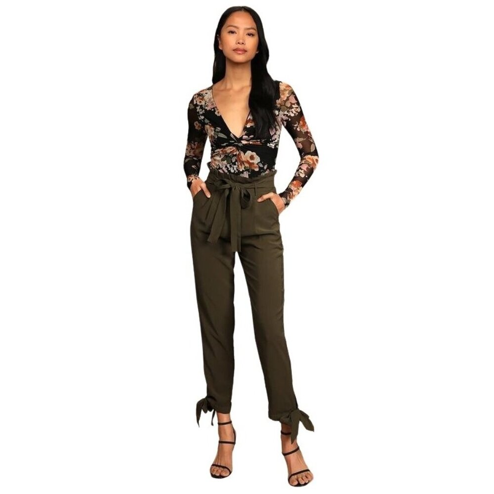 Lulu's Floral Black Bodysuit